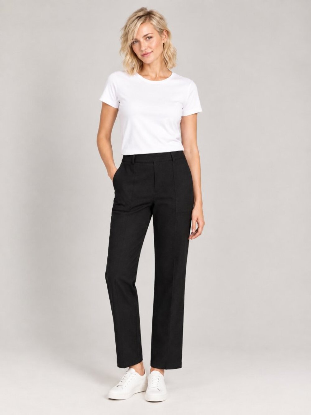 2/$30 Lands' End Starfish Utility Ankle Pant Straight Leg Black Small #A4804